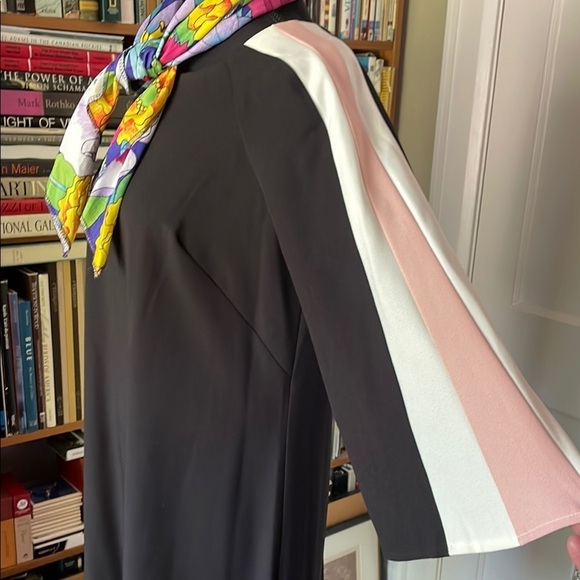 Gabby Skye Black Sheath Dress with 3/4 Bell Sleeves - Picture 3 of 7